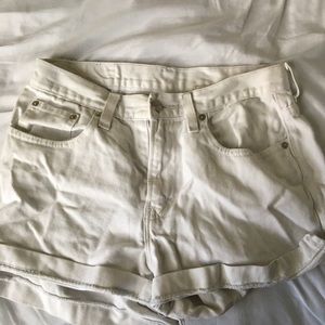 white high waisted shorts